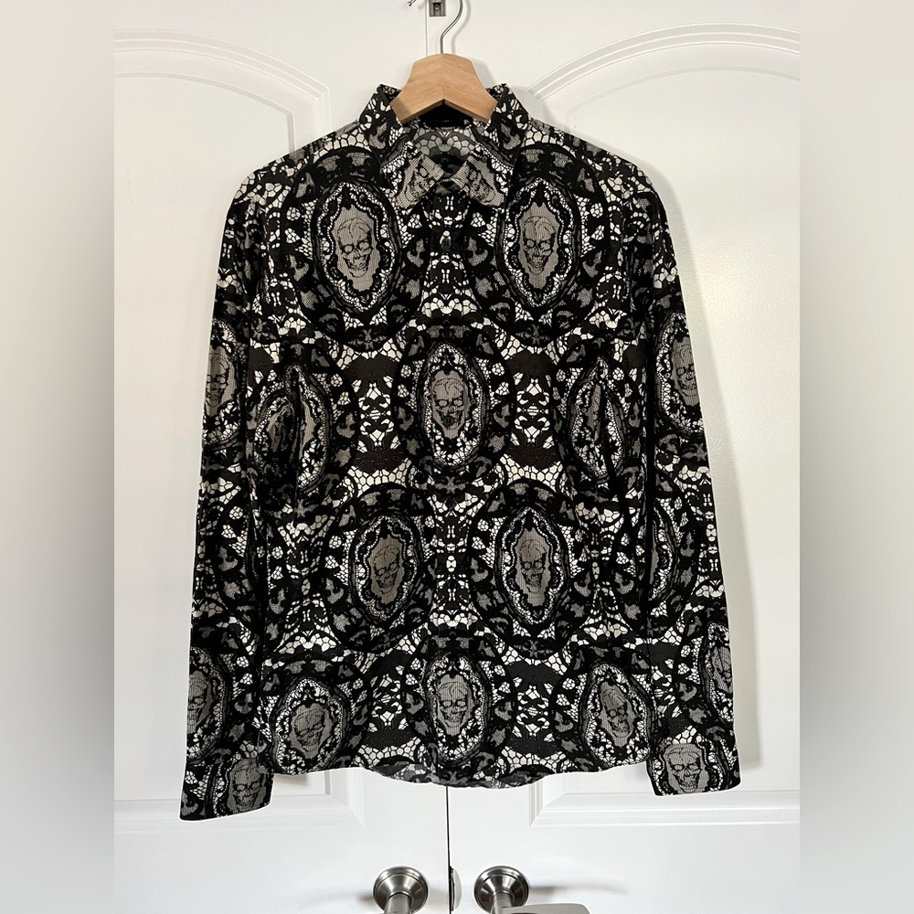 Alexander McQueen Lace-Skull Button Down